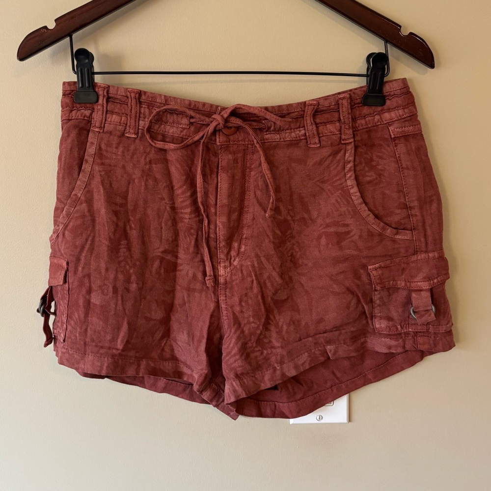 American Eagle Outfitters Rust Linen Blend Shorts Size 2